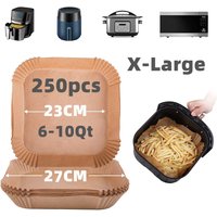 X-Large Square Air Fryer Baskets Disposable Paper Liner Oil-proof Paper Tray Non-Stick Baking Mat Air Fryer Accessories