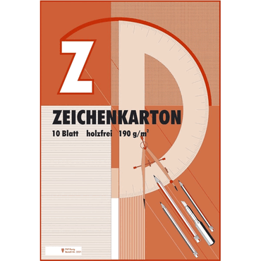Zeichenkarton - Block mit 10 Blatt 190g/qm A2