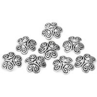 Zier-Perlkappen "Ornament", 8 Stück von Silber