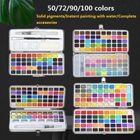 Zoecor 50-100 Color Solid Watercolor Set Pigmento Art Supplies Acuarela Basic Neon Glitter Watercolor Professional Paint Drawing Zoecor 50-100 Color Solid Watercolor Set Pigmento Art Supplies Acuarela Basic Neon Glitter Watercolor Professional Paint Drawing