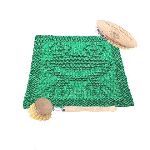 gestricktes Spültuch Motiv „ Frosch “ Anleitung einfach