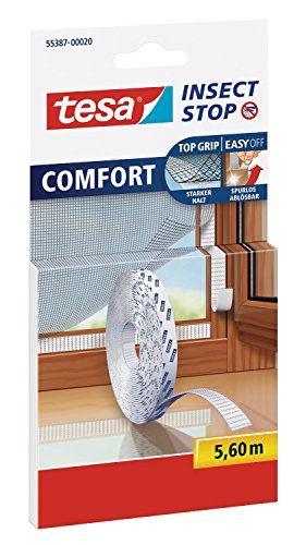 tesa Fliegengitter Klettband 3er Set Ersatzrolle, weiß, 16,8 Meter (3x 5,6m)