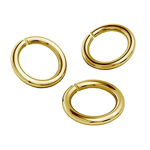 DIY925 2 Stück Binderinge Biegeringe Ø 2mm 925 Sterling Silber vergoldet für die Schmuckherstellung DIY von My-Bead