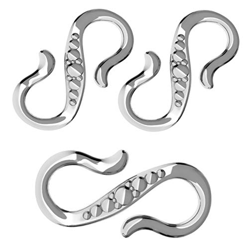 DIY925 3 Stück Stück S-Haken Schmuckverbinder 15.6mm für Armbänder und Ketten 925 Sterling Silber nickelfrei Juweliers- Qualität von DIY925
