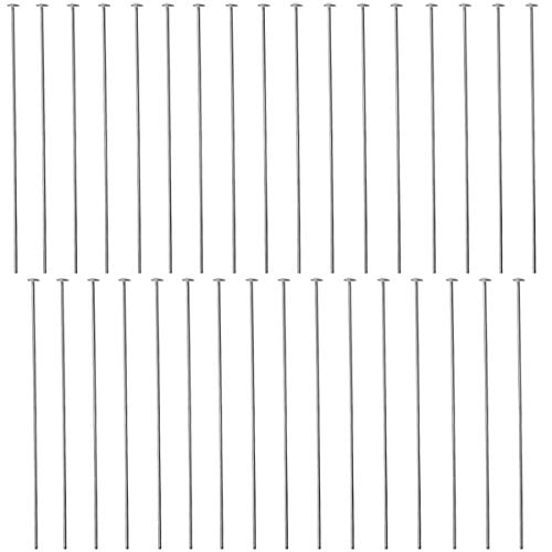 DIY925 40 Stück Kopfstifte Prismenstifte 925 Sterling Silber 70mm x Ø 0,5mm Kopf 1,8mm für Kettelstifte Ohrhänger Schmuckherstellung DIY von DIY925