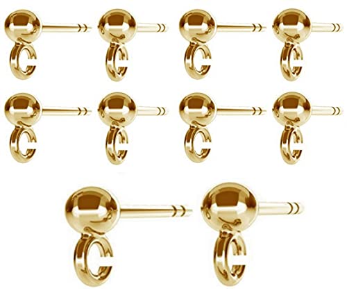 DIY925 5 Paar Kugel Ohrstecker 925 Sterling Silber 24K vergoldet gold Ohrschmuck Rohlinge Schmuckherstellung DIY DIY925 5 Paar Kugel Ohrstecker 925 Sterling Silber 24K vergoldet gold Ohrschmuck Rohlinge Schmuckherstellung DIY von DIY925