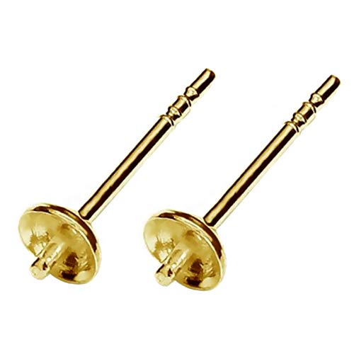 My-Bead 1 Paar Ohrstecker Rohlinge 925 Sterling Silber 24K vergoldet mit Ohrmuttern Schmuckherstellung basteln Steine und Perlen DIY My-Bead 1 Paar Ohrstecker Rohlinge 925 Sterling Silber 24K vergoldet mit Ohrmuttern Schmuckherstellung basteln Steine und Perlen DIY von DIY925