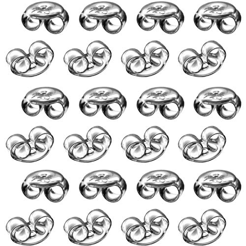 MY-BEAD Ohrringverschlüsse 20 Stück Ohrstecker Sterlingsilber 925 Silber Pousetten Ø 4.5mm Butterfly Verschlüsse Ohrringe Stecker basteln Ersatz DIY von My-Bead