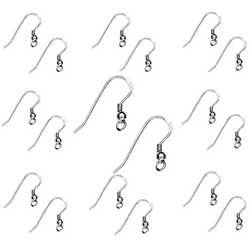 My-Bead 10 Paar Ohrhänger Ohrhaken 18mm 925 Sterling Silber nickelfrei 20 Stück Fischhaken für die Schmuckherstellung basteln Schmuck von DIY925