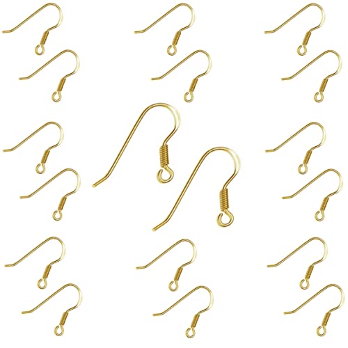My-Bead 10 Paar Ohrhänger Ohrhaken 18mm 925 Sterling Silber vergoldet Fischhaken Gold Schmuckherstellung basteln DIY von DIY925