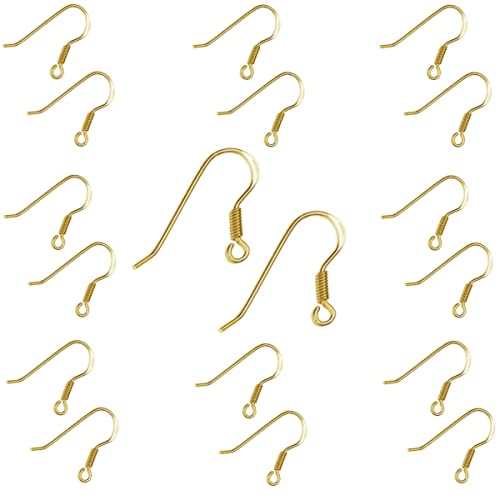 My-Bead 10 Paar Ohrhänger Ohrhaken 18mm 925 Sterling Silber vergoldet Fischhaken Gold Schmuckherstellung basteln DIY von DIY925