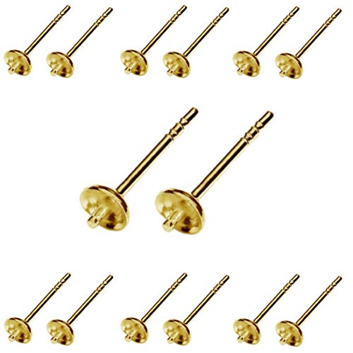 My-Bead 10 Paar Ohrstecker Rohlinge 925 Sterling Silber 24K vergoldet mit Ohrmuttern Schmuckherstellung basteln Steine und Perlen DIY My-Bead 10 Paar Ohrstecker Rohlinge 925 Sterling Silber 24K vergoldet mit Ohrmuttern Schmuckherstellung basteln Steine und Perlen DIY von DIY925