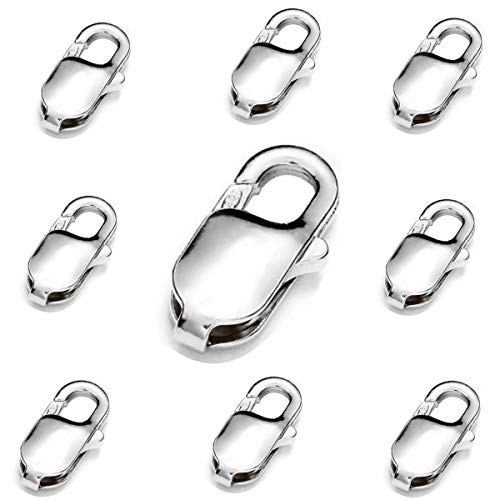 My-Bead 10 Stück 925 Silber Karabiner Verschlüsse 8mm Ersatz Karabiner Ketten Armbänder Juweliers- Qualität von DIY925