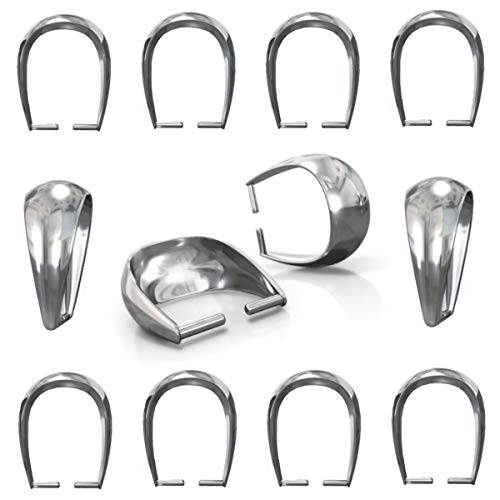 My-Bead 10 Stück Collierschlaufen 9.4mm 925 Sterling Silber Anhängerschlaufen Verbinder basteln Schmuckherstellung DIY von My-Bead