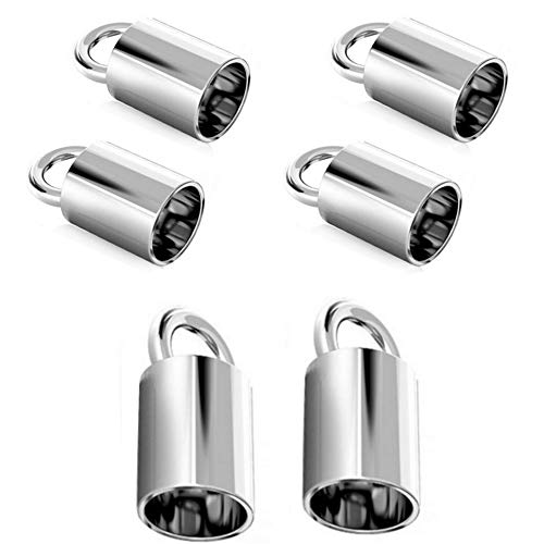 My-Bead 3 Paar Endteile Ø 3.5mm 925 Sterling Silber nickelfrei Endkappen nahtlos perfekt für 3mm Lederband Textilband DIY von My-Bead