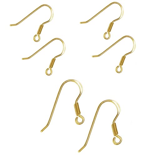 My-Bead 3 Paar Ohrhänger Ohrhaken 18mm 925 Sterling Silber vergoldet Fischhaken Gold Schmuckherstellung basteln DIY von DIY925