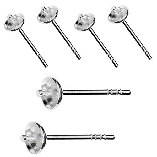 My-Bead 3 Paar Ohrstecker Rohlinge 925 Sterling Silber inklusive Ohrmuttern Schmuckherstellung basteln Steine und Perlen DIY von DIY925
