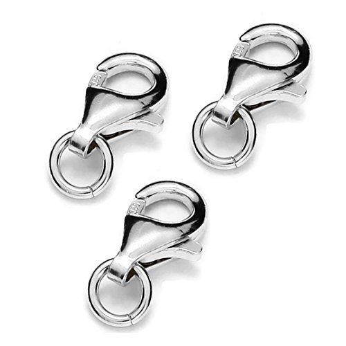 My-Bead Kettenverschlüsse Silber 925 nickelfrei 11mm (14mm) echt Sterlingsilber Karabinerhaken basteln DIY Armbänder Halsketten (3 Stück) von DIY925