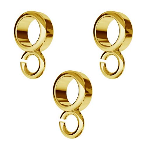 My-Bead 3 Stück Kettenanhänger Ø 5.8mm 925 Silber 24K gold Anhänger Charm Verbinder für Ketten 3mm bis 5.5mm DIY von Mcties