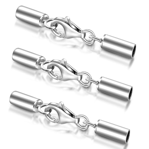 My-Bead 3 Stück Set Schmuckverschlüsse 2.5mm Karabiner Endteile Ø 925 Sterling Silber für 2mm Armbänder Ketten DIY von DIY925