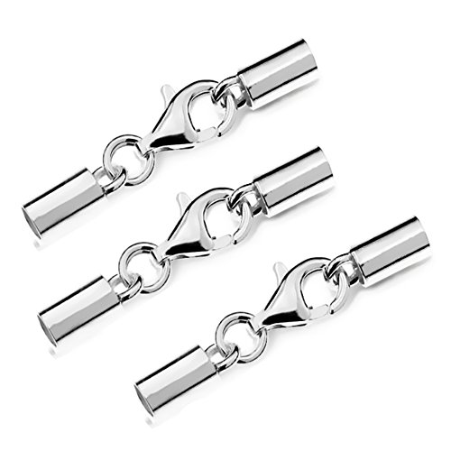 My-Bead 3 Stück Set Schmuckverschlüsse 3.5mm Karabiner Endteile Ø 925 Sterling Silber für 3mm Armbänder Ketten DIY von DIY925