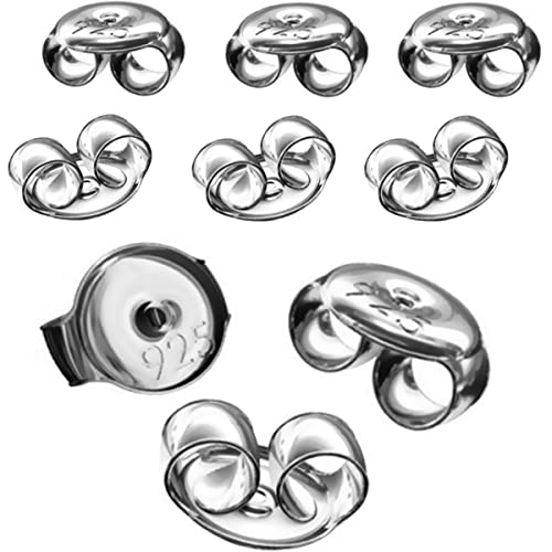 MY-BEAD Ohrringverschlüsse 10 Stück Ohrstecker Sterlingsilber 925 Silber Pousetten Ø 4.5mm Butterfly Verschlüsse Ohrringe Stecker basteln Ersatz DIY von My-Bead