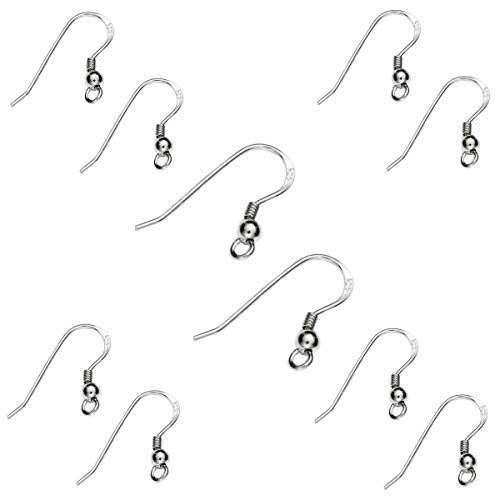 My-Bead 5 Paar Damen Ohrhänger 18mm 925 Sterling Silber nickelfrei Ohrhaken für die Schmuckherstellung basteln DIY von My-Bead