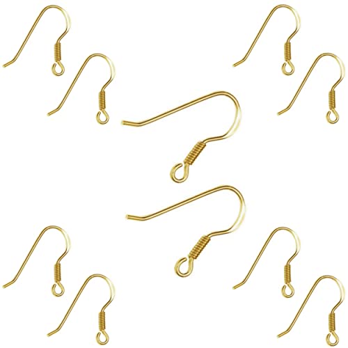 My-Bead 5 Paar Ohrhänger Ohrhaken 18mm 925 Sterling Silber vergoldet Fischhaken Gold Schmuckherstellung basteln DIY von DIY925