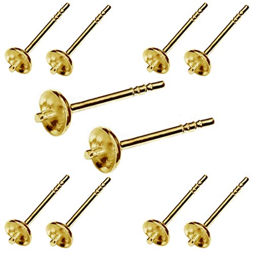 My-Bead 5 Paar Ohrstecker Rohlinge 925 Sterling Silber 24K vergoldet mit Ohrmuttern Schmuckherstellung basteln Steine und Perlen DIY My-Bead 5 Paar Ohrstecker Rohlinge 925 Sterling Silber 24K vergoldet mit Ohrmuttern Schmuckherstellung basteln Steine und Perlen DIY von DIY925