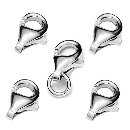 My-Bead Kettenverschlüsse Silber 925 nickelfrei 11mm (14mm) echt Sterlingsilber Karabinerhaken basteln DIY Armbänder Halsketten (5 Stück) von DIY925