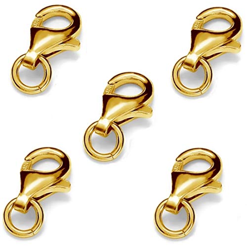 My-Bead 5 Stück Karabinerverschlüsse 11mm 925 Sterling Silber 24K Gold doppelt vergoldet in Juweliers- Qualität DIY My-Bead 5 Stück Karabinerverschlüsse 11mm 925 Sterling Silber 24K Gold doppelt vergoldet in Juweliers- Qualität DIY von DIY925