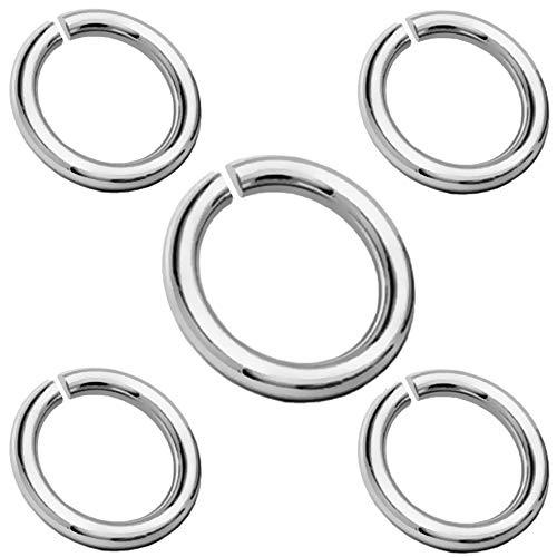 My-Bead 5 Stück massive Binderinge Biegeringe offen Ø 10mm x 13mm 925 Sterling Silber nickel frei hypoallergen Ø 1.5mm Drahtstärke DIY von DIY925