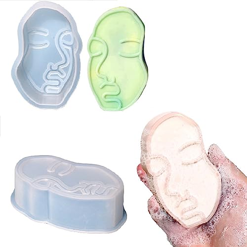 DIYBravo 2 Silikonform für Seifenherstellung, Seifenformen Soap Mold Gesicht Epoxidharz Silikonform Seifen Formen Kerzenformen Kerzenherstellung von DIYBravo