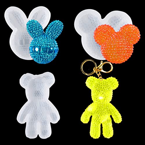 DIYBravo 3 Silikonform Epoxidharz Formen Tier Schlüsselanhänger Maus Hase Bär Gießform 3D Tierform Basteln Auto-Dekoration Zubehör DIYBravo 3 Silikonform Epoxidharz Formen Tier Schlüsselanhänger Maus Hase Bär Gießform 3D Tierform Basteln Auto-Dekoration Zubehör von DIYBravo