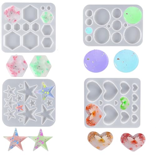 DIYBravo 4 Stücke Epoxidharz Formen Ohrringe Silikonform Anhänger Resin Formen Schmuck Gießform Earring Resin Molds DIYBravo 4 Stücke Epoxidharz Formen Ohrringe Silikonform Anhänger Resin Formen Schmuck Gießform Earring Resin Molds von DIYBravo