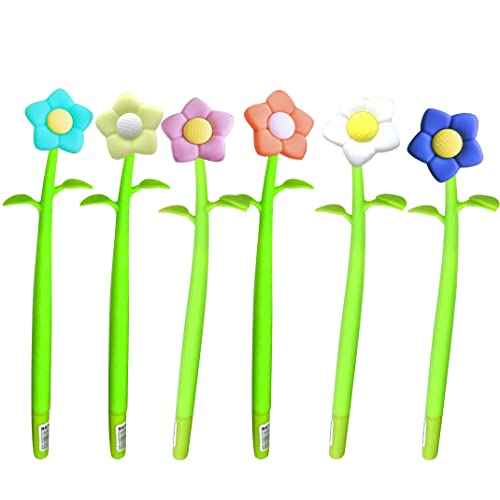 DIYBravo 6 Stück Blumen Stifte Gelschreiber Kreativ Kugelschreiber Gel Pens für Schreibwaren Bürobedarf Geschäft Lehrer Geschenk Schule Belohnungen Mitgebsel (Blumen Stifte) von DIYBravo
