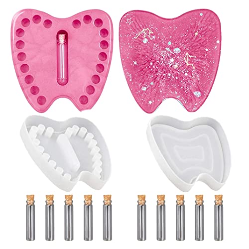 DIYBravo Baby zahnhalter Epoxidharz Formen Dose mit 10 Lanugo Flaschen, Babyzahn Aufbewahrungsbox Gießform Set für DIY Babyparty Souvenir Geschenk Machen DIYBravo Baby zahnhalter Epoxidharz Formen Dose mit 10 Lanugo Flaschen, Babyzahn Aufbewahrungsbox Gießform Set für DIY Babyparty Souvenir Geschenk Machen von DIYBravo