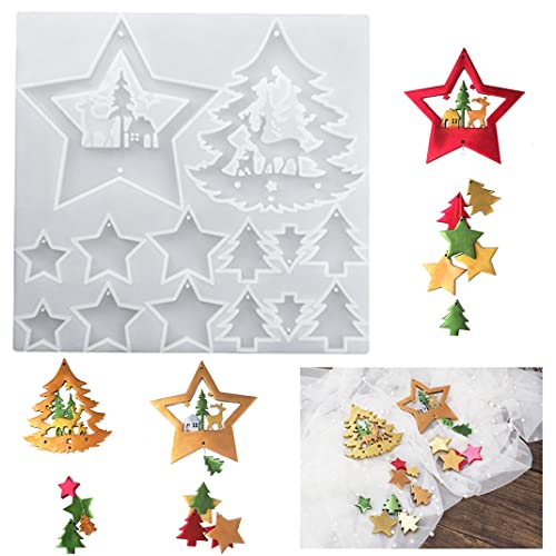 DIYBravo Silikonform Weihnachten Epoxidharz Resin Silikon Formen Harzformen Anhänger Form mit Loch Aufhängen DIY Handwerk Schlüsselanhänger Weihnachts Baum Fenster Dekoration Resin Mold DIYBravo Silikonform Weihnachten Epoxidharz Resin Silikon Formen Harzformen Anhänger Form mit Loch Aufhängen DIY Handwerk Schlüsselanhänger Weihnachts Baum Fenster Dekoration Resin Mold von DIYBravo
