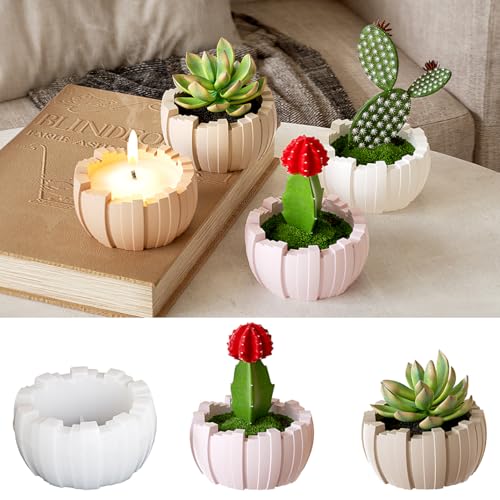 DIYBravo Sukkulente Kaktus Silikonform, DIY Vases Resin Formen, silikonformen epoxidharz, resin candle holder mould Silikon Kerzenhalter Vase Gießformen für Kerzenhalter Blumentöpfe Vorratsgefäß von DIYBravo