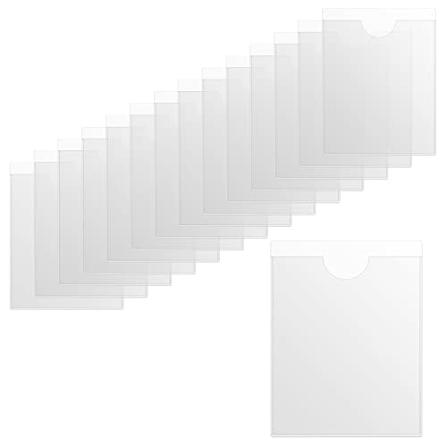 DIYCUT Etikettenhalter Selbstklebend 8 × 12 cm, 15 Stück Kartenhüllen Transparent Visitenkartentaschen Selbstklebend zum Aufbewahren und Schützen von Karteikarten, Ordneretiketten, Parkkarten von DIYCUT