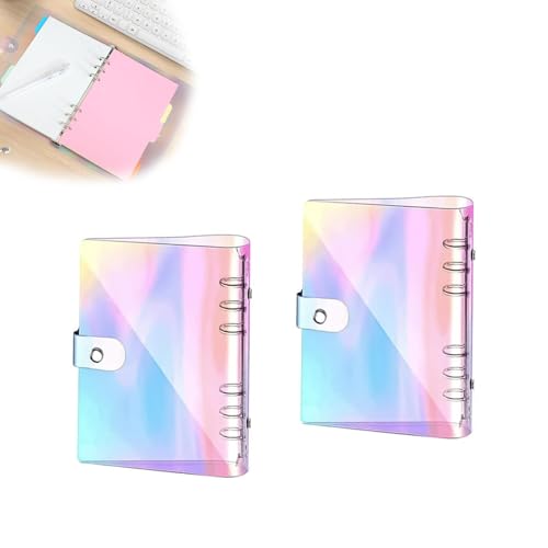 DIYCUT 2 Stück A6 Ringbuch-Set, 6 Loch Binder A6, Ringbücher mit Druckknopf, Transparente PP-Kunststoff Bunt, für Finanzplaner, Dokumentenarchiv, Fotoalbum, Reisetagebücher & Kreativprojekte DIYCUT 2 Stück A6 Ringbuch-Set, 6 Loch Binder A6, Ringbücher mit Druckknopf, Transparente PP-Kunststoff Bunt, für Finanzplaner, Dokumentenarchiv, Fotoalbum, Reisetagebücher & Kreativprojekte von DIYCUT