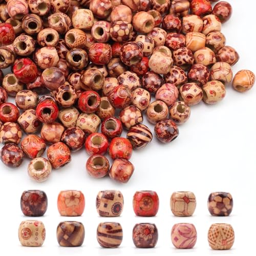 DIYCUT 400 Stück Holzperlen mit 5mm Bohrun, Bastelperlen zum Auffädeln, Perlen Holz, Schmuck Holzperlen, für Armbänder, Halsketten, Haarschmuck, Schlüsselanhänger, Wohnaccessoires DIYCUT 400 Stück Holzperlen mit 5mm Bohrun, Bastelperlen zum Auffädeln, Perlen Holz, Schmuck Holzperlen, für Armbänder, Halsketten, Haarschmuck, Schlüsselanhänger, Wohnaccessoires von DIYCUT