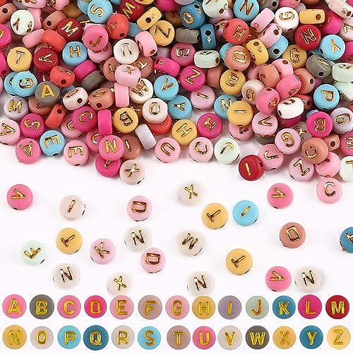 DIYDEC 1200 Stück Bunte Buchstaben Perlen, 7mm A-Z Buchstaben Perlen Set Colored Alphabet Beads mit Loch zum Auffädeln für Schmuckherstellung DIY Armbänder Halsketten Handwerk… von DIYDEC