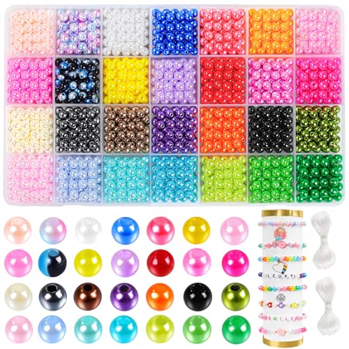 DIYDEC 1680 Stück 28 Farben Runde Bunte Perlen zum Auffädeln, 6mm bunte Bastelperlen bunte Kunstperlen mit Loch für die Herstellung von Schmuck Armbänder Halskette Ohrringen DIY Handwerk DIYDEC 1680 Stück 28 Farben Runde Bunte Perlen zum Auffädeln, 6mm bunte Bastelperlen bunte Kunstperlen mit Loch für die Herstellung von Schmuck Armbänder Halskette Ohrringen DIY Handwerk von DIYDEC