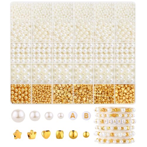 DIYDEC 2680 Stück Kunstperlen Runde Perlen, Weiß Perlen Set für Armbänder Erwachsene Pearl Perlen Pearl Perlen für Schmuckherstellung DIY Armbänder Halsketten Handwerk DIYDEC 2680 Stück Kunstperlen Runde Perlen, Weiß Perlen Set für Armbänder Erwachsene Pearl Perlen Pearl Perlen für Schmuckherstellung DIY Armbänder Halsketten Handwerk von DIYDEC