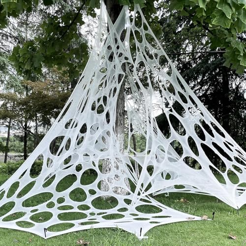 DIYDEC Halloween Riesiges Spinnennetz, Spinnennetz Groß Halloween Deko Riesiges Dreieck Spinnennetz für Halloween Party Outdoor Garten Dekoration DIYDEC Halloween Riesiges Spinnennetz, Spinnennetz Groß Halloween Deko Riesiges Dreieck Spinnennetz für Halloween Party Outdoor Garten Dekoration von DIYDEC