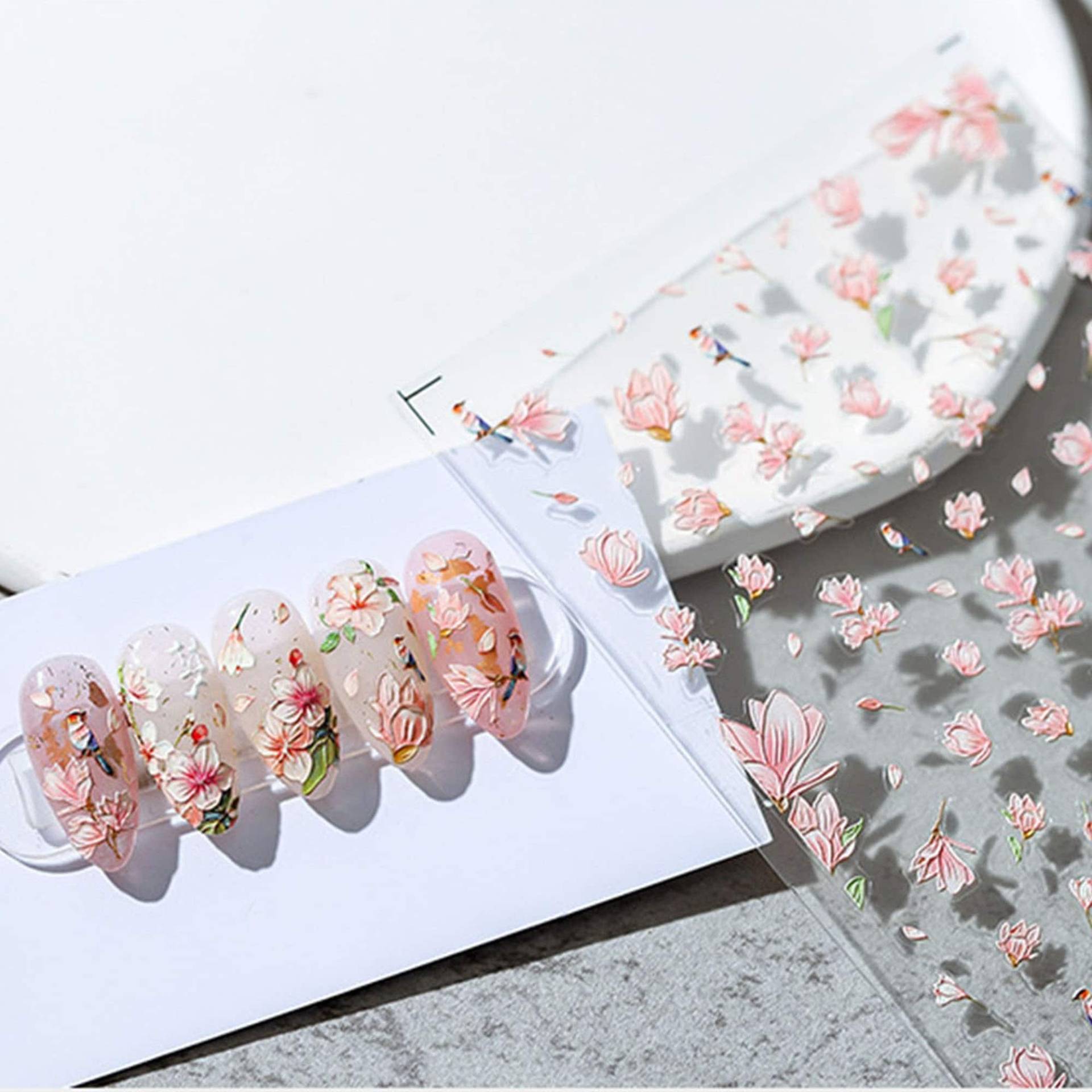 Blumen-Nagelaufkleber, Mangnolia-Blume, Frühlings-Nagelaufkleber, Diy-Nägel von DIYDesignerArt