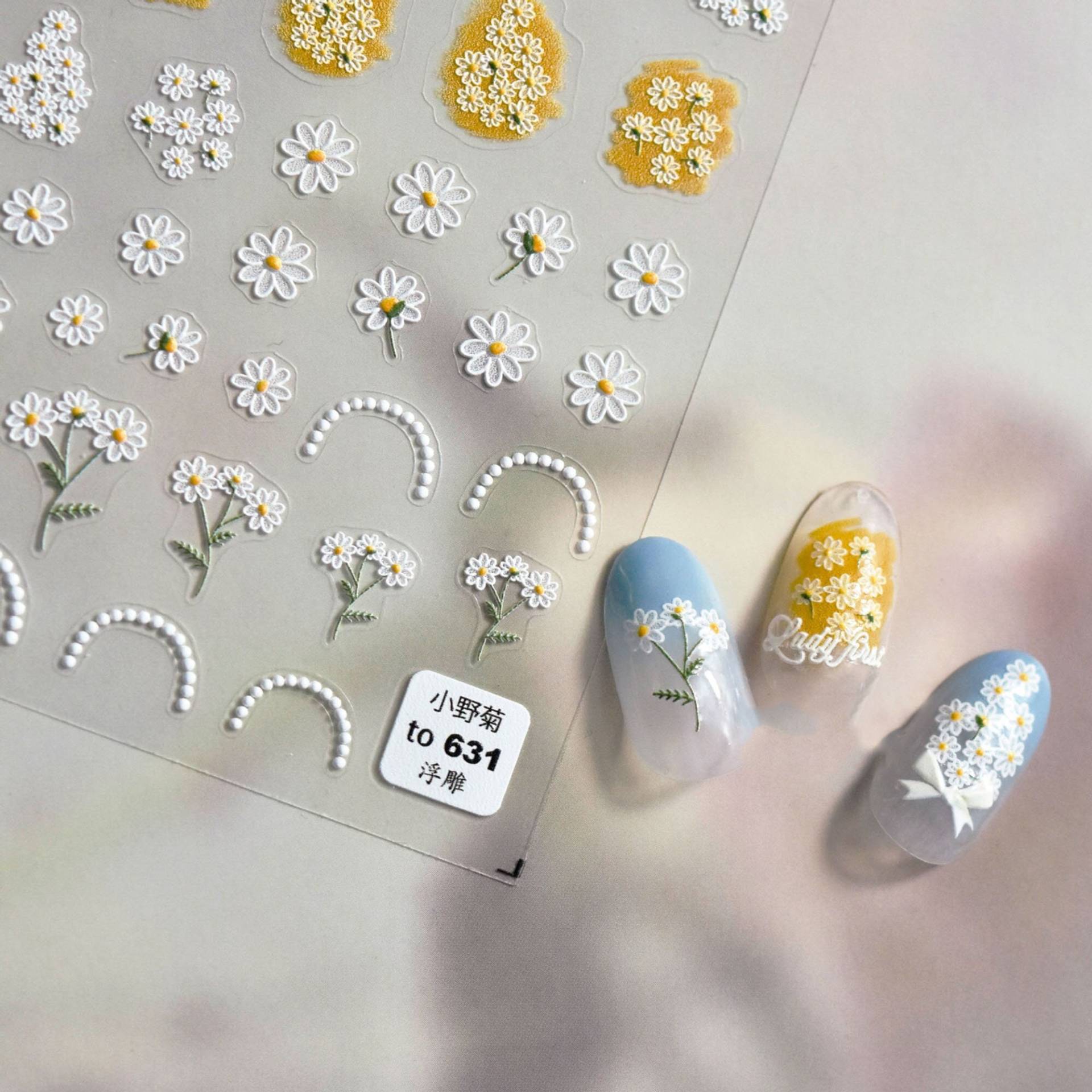 Blumen-Nagelaufkleber, Nail-Art-Aufkleber, 5D Geprägt, Kawaii-Nagelaufkleber, Diy-Nägel von DIYDesignerArt
