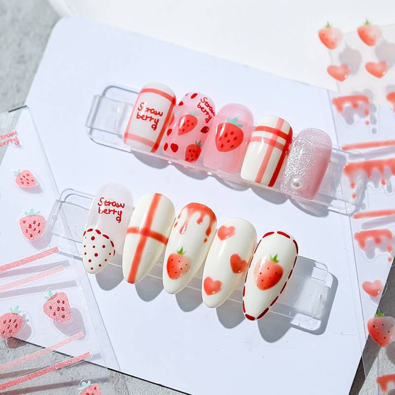 Erdbeer Nagel Aufkleber, Kawaii Süße Aufkleber Kunst, Diy Nägel, Maniküre von DIYDesignerArt
