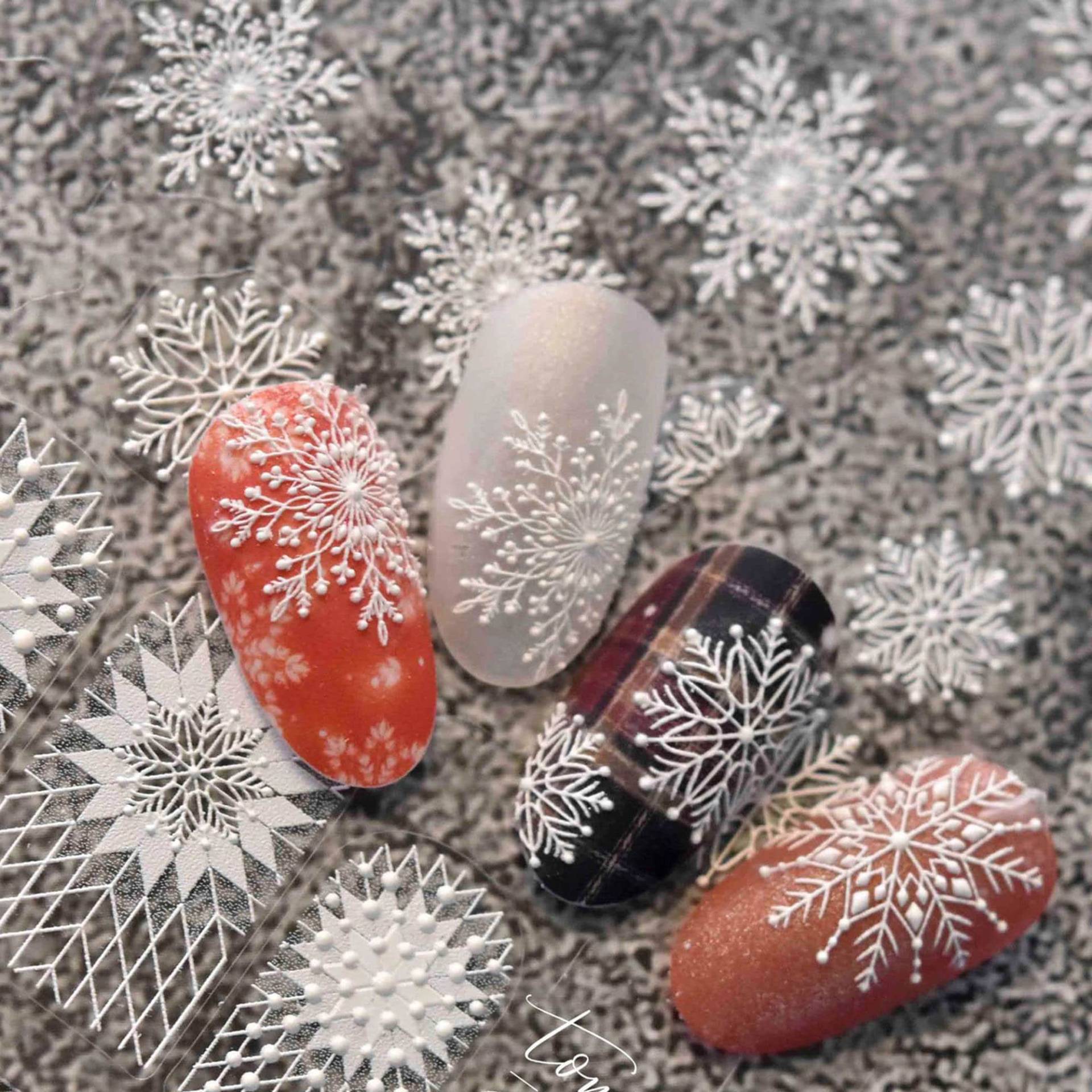 Schneeflocke Nagelsticker, Winter Nageldesign Kunst, Diy Nägel, 5D Nägel von DIYDesignerArt